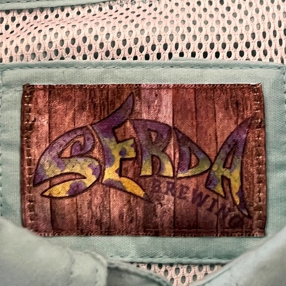 SERDA BREWING PERFORMANCE POPLIN SHORT SLEEVE FISHING SHIRT AQUA MENS SIZE SMALL - Picture 8 of 8